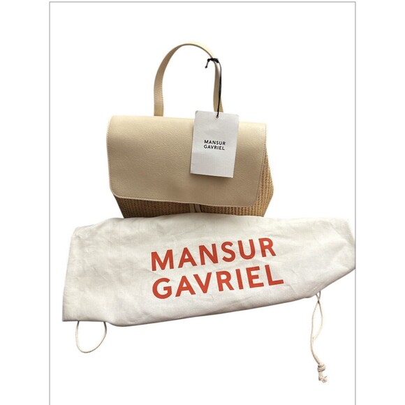 Mansur Gavriel Soft Lady Leather Shoulder Bag Color NATURAL AVORIO $695 New - Picture 3 of 4